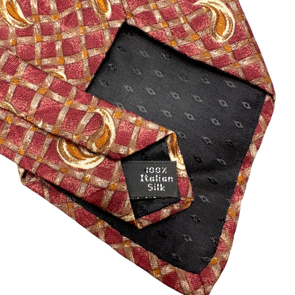 Bugatti‎ 100% Silk Dress Tie Made in Italy Plaid & Paisley Pattern 58" 3.75" - Picture 7 of 10